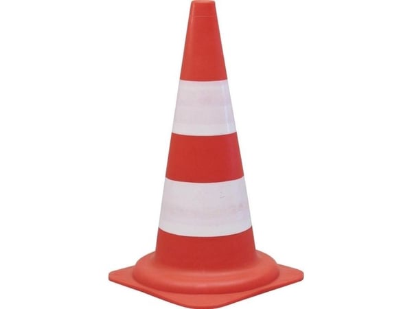 Afmærkningskegle Viso, 49 cm, rød/hvid, klasse 1