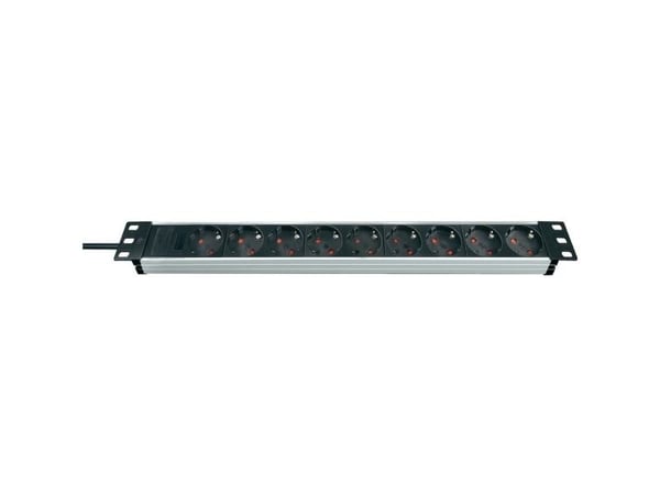 brennenstuhl Premium-Alu-Line - pistorasia (rack-versio) - lähtöliittimet: 9 - 1U - 19" - 2 m - musta, alumiini
