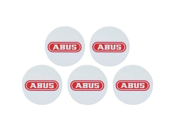 ABUS AZ5502, Brikkemerke med nærhetsaktivering, Rød, Hvit, 5 stykker, 25 mm, 0,5 mm, 10 g