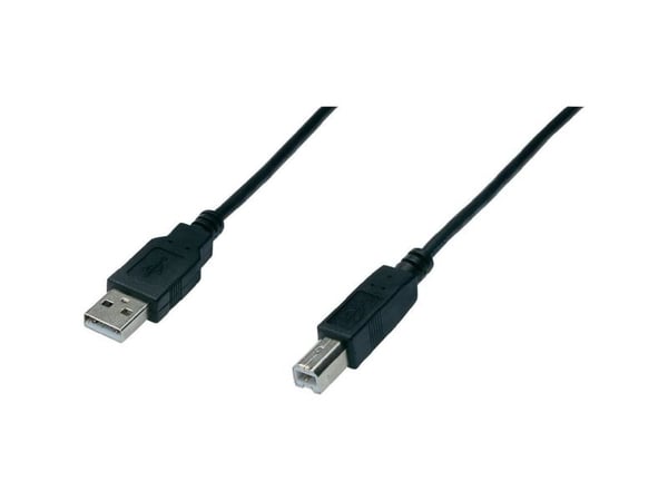 USB-kabel Digitus®, 2.0, USB-A til USB-B, 3 m, sort