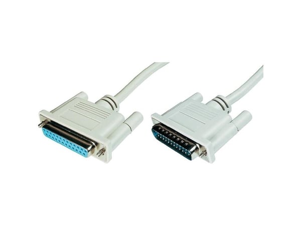 ASSMANN - Seriell/parallell-forlengelseskabel - DB-25 (hann) til DB-25 (hunn) - 3 m - formstøpt, tommelskruer - beige