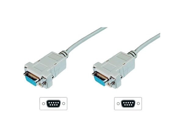 ASSMANN - Null modem-kabel - DB-9 (hunn) til DB-9 (hunn) - 1.8 m - tommelskruer - beige
