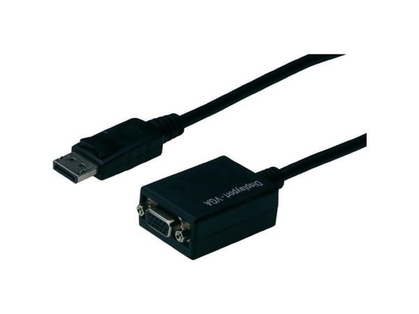 ASSMANN - DisplayPort-adapter - DisplayPort (hann) til HD-15 (VGA) (hunn) - 15 cm - formstøpt - svart