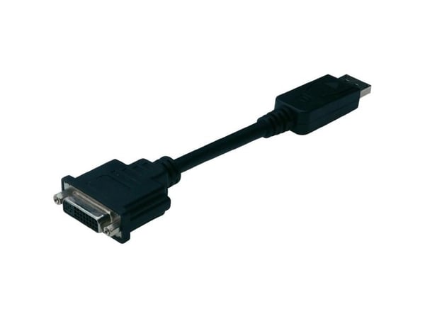 ASSMANN - DisplayPort-adapter - DisplayPort (hann) til DVI-D (hunn) - 15 cm - formstøpt - svart