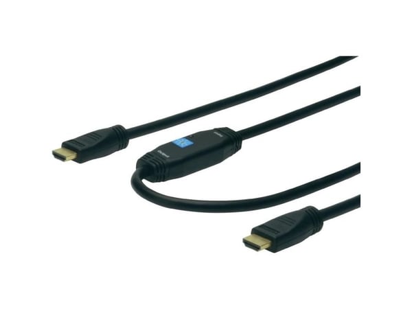 DIGITUS - HDMI-kabel - HDMI hann til HDMI hann - 20 m - dobbeltisolert - svart