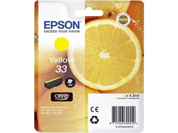 Epson Oranges C13T33444010, Väriainepohjainen muste, 4,5 ml, 300 sivua, 1 kpl