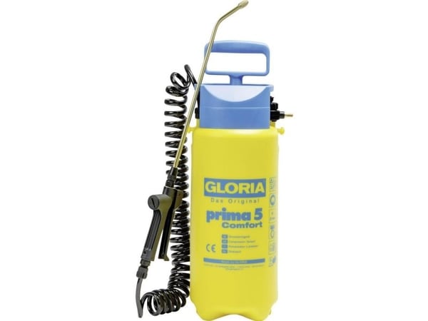 GLORIA Prima 5 Comfort, Håndbasert sprøytepistol, 7 l, 5 l, Blå, Gult, Plast, Messing