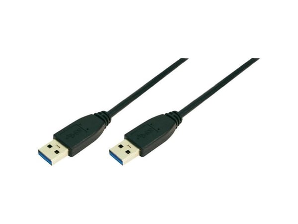 LogiLink 3m USB A - USB A 3.0 M/M, 3 m, USB A, USB A, USB 3.2 Gen 1 (3.1 Gen 1), Hankjønn/hankjønn, Sort