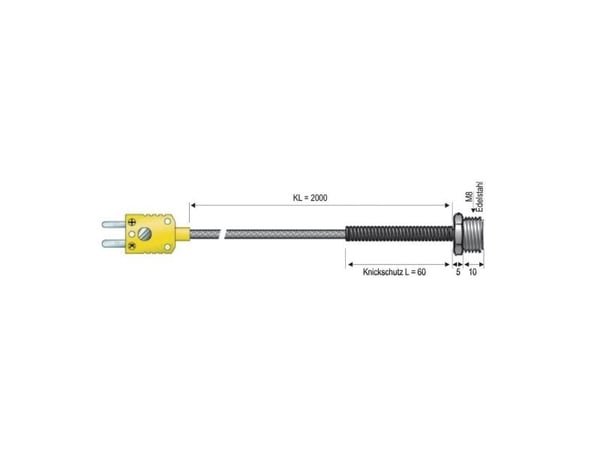 B + B Thermo-Technik 0625 1445-06 Skrueføler -50 til +400 °C Sensortype K