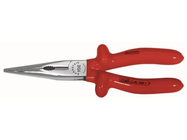 Bernstein 13-207 VDE, Nesetang, 2,5 mm, Beskyttelse mot elektrostatisk utladning (ESD), Stål, Rød, 250 mm