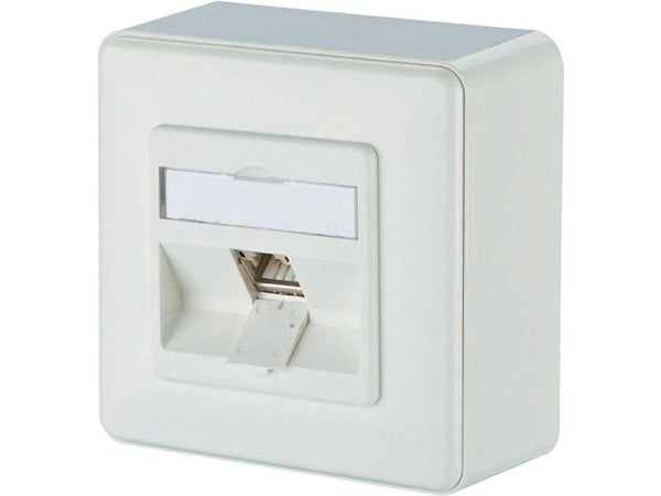 Metz Connect C6Amodul 270° - Eluttag - RJ 45 - 1 nätverksuttag - kritvit, RAL 9010
