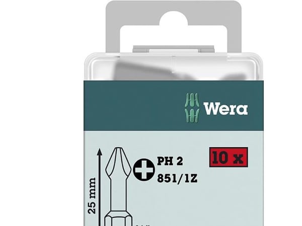 Wera 851/1 Z DIY SiS 05072401001 Krysssporbit PH 2 Verktøystål Legering, slitesterk D 6,3 10 stk.