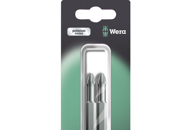 Wera 855/4 TZ SB SiS 05134386001 kryss-skrutrekkerbit PZ 3, verktøystål, slitesterk F 6,3, 2 stk