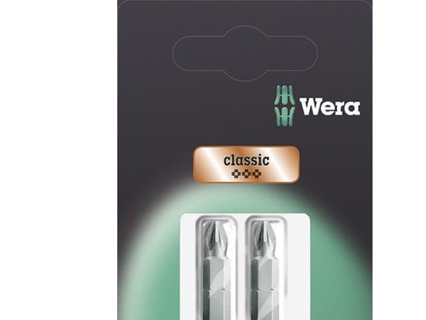 Wera 855/1 Z SB SiS 05073308001 Kryssslissbit PZ 1 Verktøystål slitesterk D 6,3 2 stk.