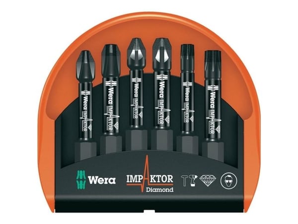 Wera Bit-Check 6 Impaktor 1 - Skrutrekkerbitssett - 6 stk - i holder