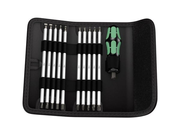 Wera Werkzeug-Etui Vario-Satz 11-teilig, Muovi, Metalli, Musta, Vihreä