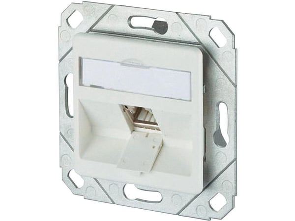 BTR C6A Module 1 Port 270° UPk - Upotettava pistorasia - CAT 6a - RJ-45 - puhtaanvalkoinen, RAL 9010