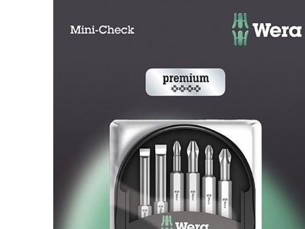 Wera Bit-Check 6 Universal 1 SB - Spissett for skrutrekker - 6 deler - phillips, pozidriv, slot - PH1, PH2, PZ1, PZ2, SL5.5, SL6.5 - heksagonal - l...
