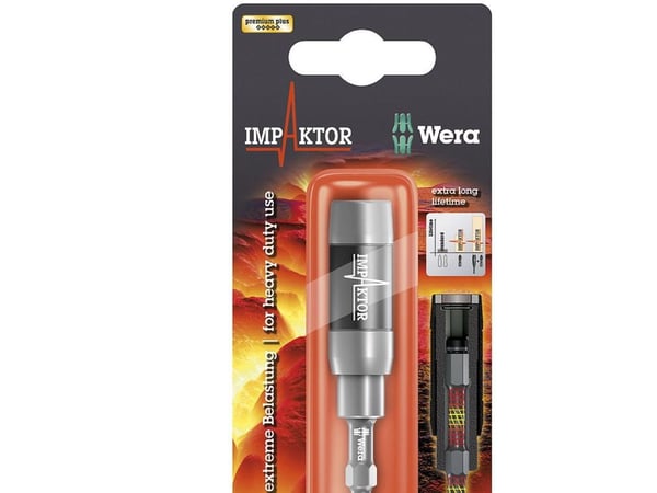 897/4 IMP R Impaktor holder med ringmagnet og låsering, 1/4 tomme x 75 mm Wera 897/4 Imp R (05073990001)