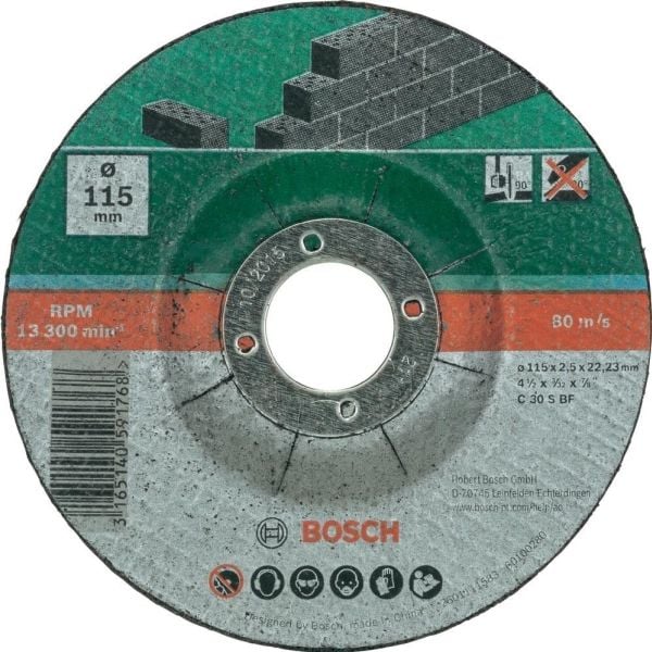 Bosch korund-kappskive SET 5 stk STONE 115 mm