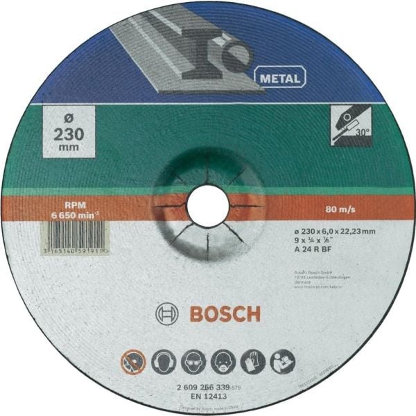 Bosch tilbehør slipeskive med knekk, 230 mm, 22,23 mm, 1 stk (2609256339)
