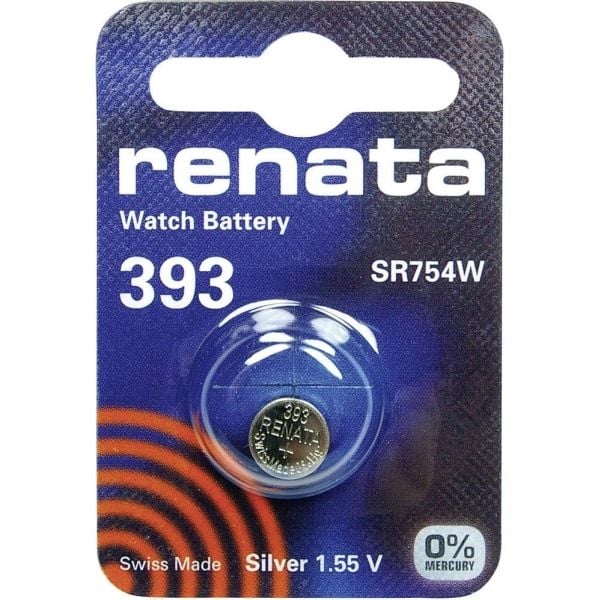 Renata knappcellebatteri 393 1,55 V (1 stk) 80 mAh Sølvoxid SR48 kompatibel courant fort