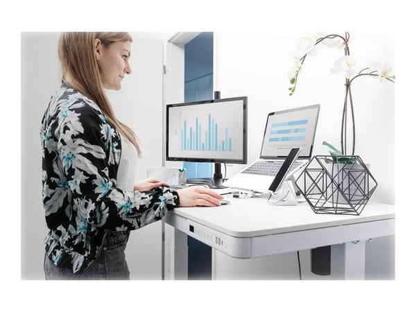 DIGITUS - Skrivbord - rektangulär - vit