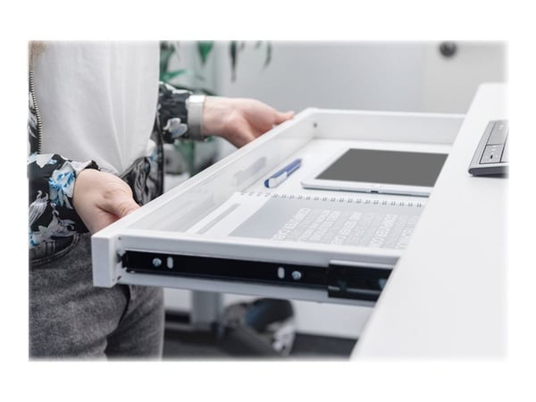 DIGITUS - Skrivbord - rektangulär - vit