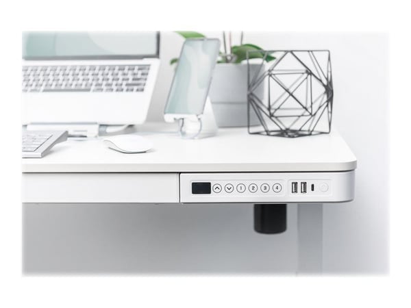 DIGITUS - Skrivbord - rektangulär - vit