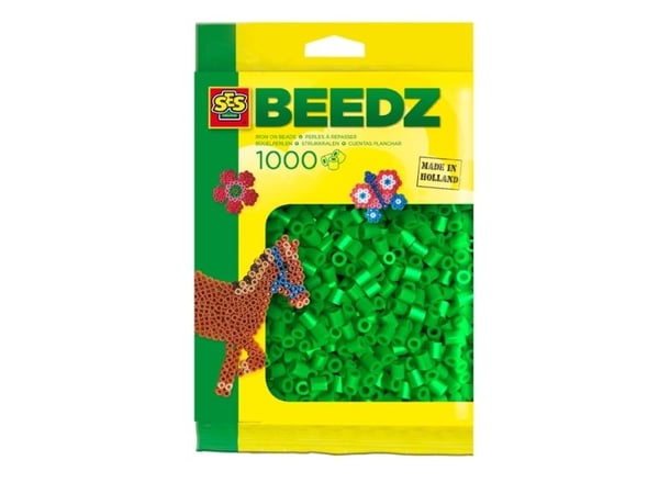 SES Creative Beedz Children''s packet of 1000 Green Iron-on Beads, Perler, 1000 stykker, Grønn, Gutt/Jente, 5 år, 12 år