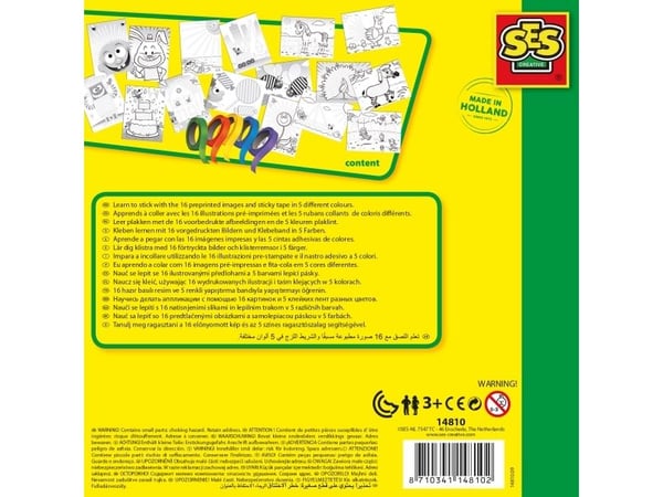 SES Creative Children's I learn to stick, Pysselsett for barn, 3 år, Flerfarget, 21 deler