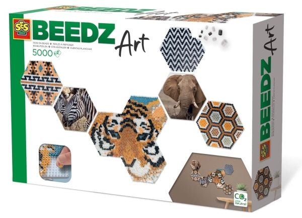 SES Creative Beedz Hex tiles Safari, 5000 kpl, 12 vuosi/vuosia, Poika/tyttö, Lapsi, Monivärinen, Fine motor skills training,Creative thinking skill...