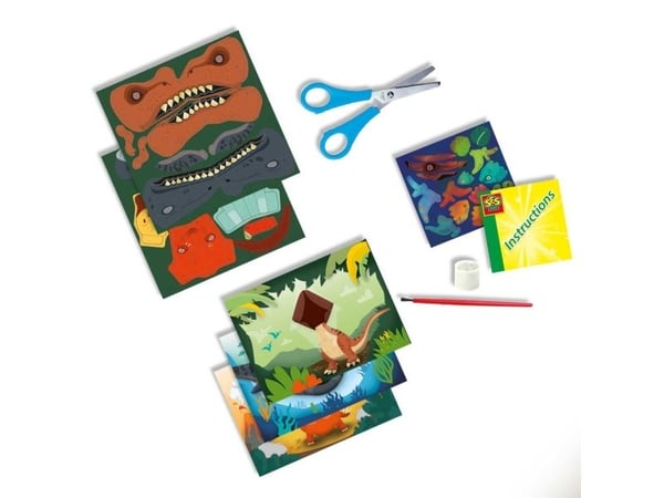 SES Creative Popup cards - Dinosaurs, Children''s craft kit, 5 år, Flerfarget