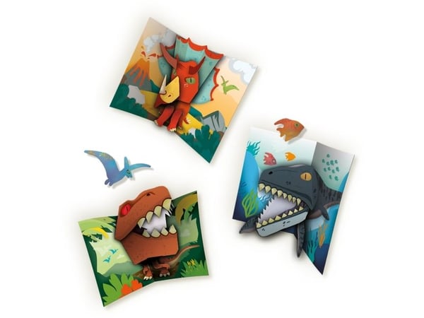 SES Creative Popup cards - Dinosaurs, Children''s craft kit, 5 år, Flerfarget