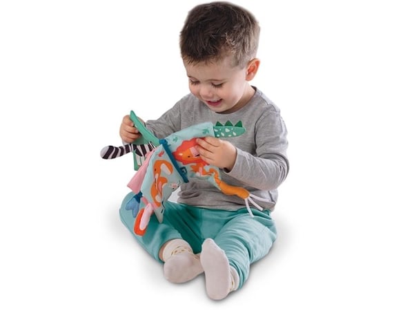 SES Creative Tiny Talents Sensory animal tails cloth book, 0,5 år, Stoff, Flerfarget