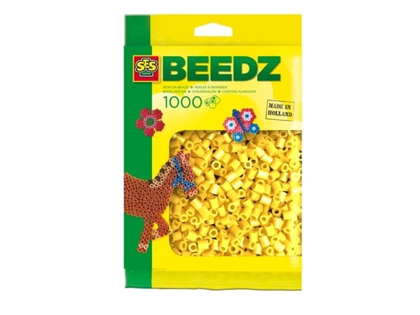 SES Creative Beedz Barnepakke med 1000 gule strykeperler, Børneperlesæt, 1000 stk, Gul, Dreng/Pige, 5 År, 12 År