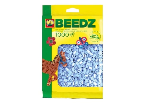 SES Creative Beedz Barnepakke med 1000 lyseblå strykeperler, Sikringsperle, 1000 stk, Blå, Dreng/Pige, 5 År, 12 År