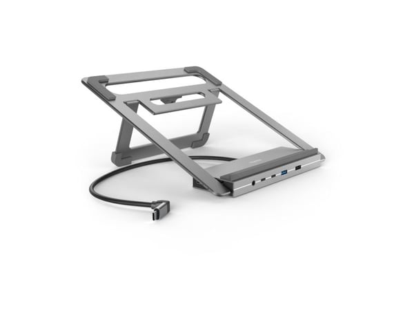 Hama Essential Line "Connect2Office Stand" - Dokkestasjon + notebookstativ - USB-C 3.2 Gen 2 - HDMI, DP - 1GbE - 100 watt