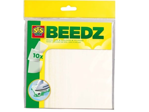 SES Creative Beedz SES Barnepakke med ti strykepapir, strykepapir, 10 stk, hvit, gutt/jente, 5 år, 12 år