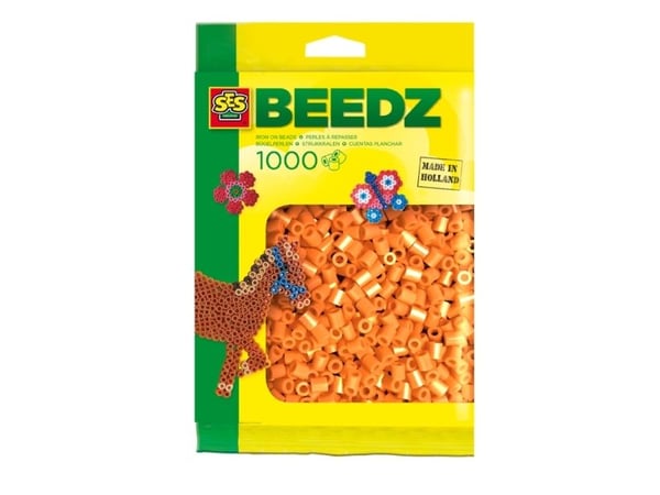 SES Creative Beedz Barnepakke med 1000 oransje strykeperler, Sikringsperle, 1000 stk, Oransje, Dreng/Pige, 5 År, 12 År