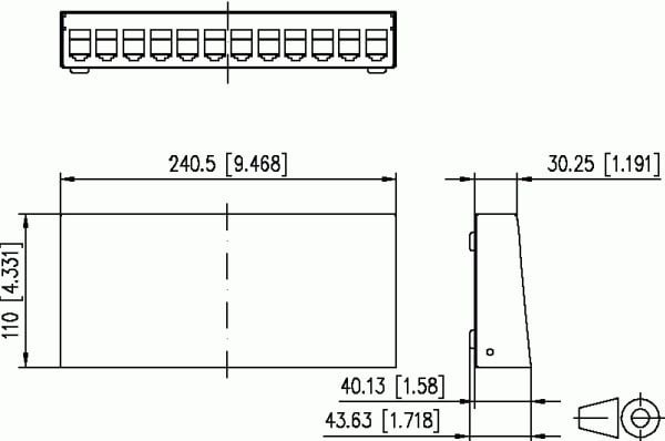 BTR E-DAT modul - Hus med modulær indsats - värillinen, RAL 9010 - 12 porte