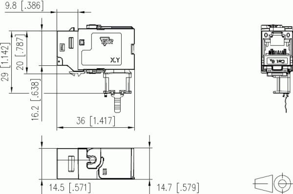METZ CONNECT 130B22-E, Sølv, Cat6/6e/6a, Kopper, -40 - 70 °C, RoHS, 14,7 mm