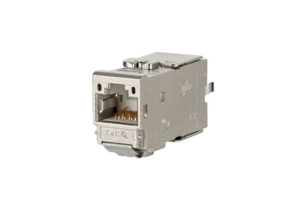 METZ CONNECT 130B11-E, RJ-45, Ruostumaton teräs, sinkki, Cat6a, kultainen, CE, UL