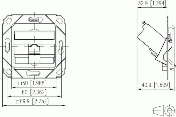 METZ CONNECT 1309111102-E, RJ-45, 6a, Valkoinen, 69,9 mm, 40,9 mm, 69,9 mm