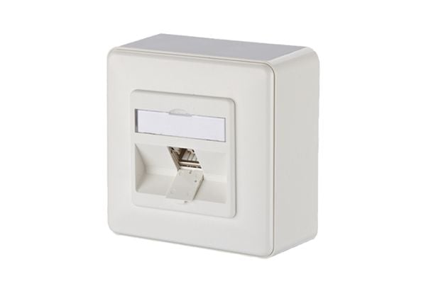 Metz Connect C6Amodul 270° - Eluttag - RJ 45 - 1 nätverksuttag - kritvit, RAL 9010