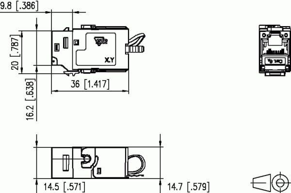 Metz 130B21-E, ISO/IEC 11801 Ed.2.2:2011-06, DIN EN 50173-1:2011-09, TIA/EIA-568-C.2 (2009-08), IEC 60603-7-51 Ed. 1, metallikk