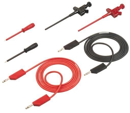 SKS Hirschmann PMS 4 CO Testijohtosarja [Lamellipistoke 4 mm - Lamellipistoke 4 mm] 1,00 m Musta, punainen