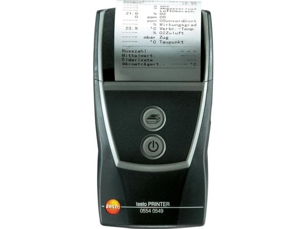 Testo 0554 0549, Suoralämpö, Kannettava tulostin, Langallinen & langaton, Musta, Akku, 75 mm