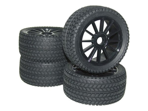Komplette hjul 1:8 Reely Buggy Street 12 eiker Sort 4 stk