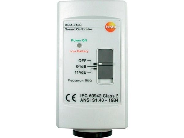 Testo 0554 0452, Digitalt, 0 - 114 dB, 0,5 dB, Hvit, testo 815, testo 816, testo 816-1, 9 V